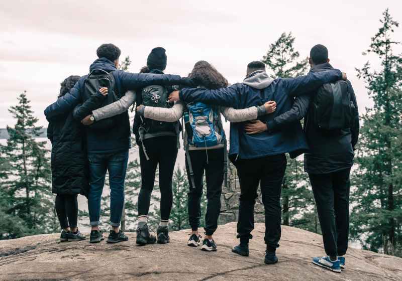 people supporting each other