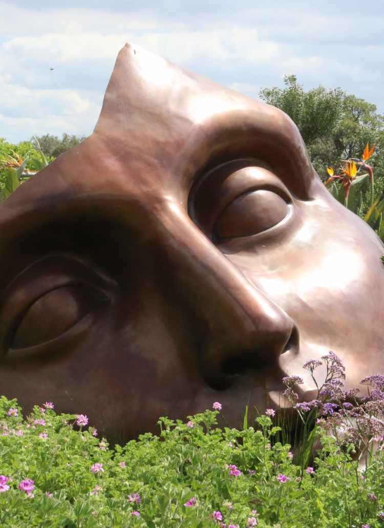 brown man face figurine