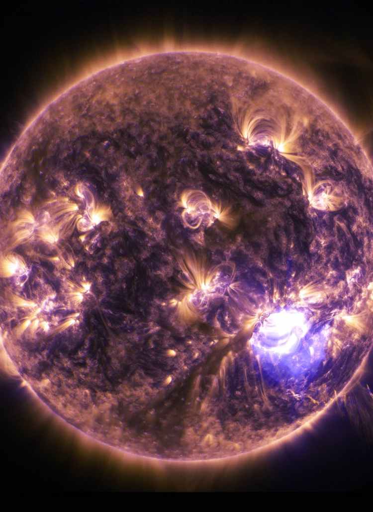purple and brown colored planet
