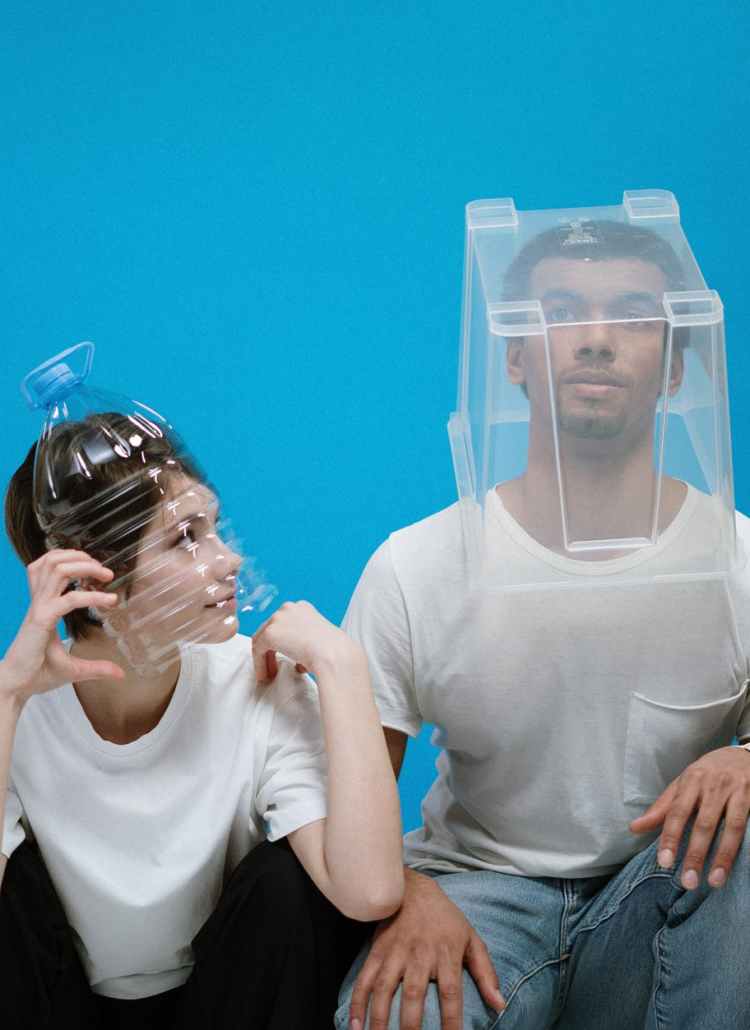 people wearing diy masks