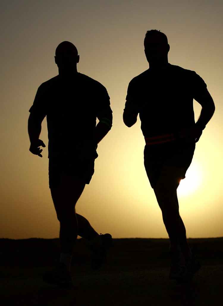 sunset men sunrise jogging