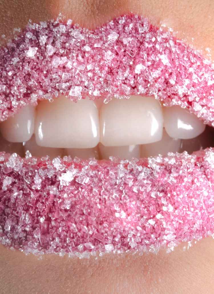 white granules on person lips