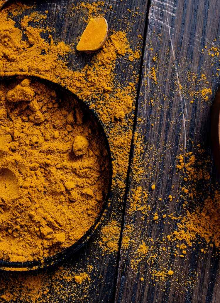 close up of tumeric powder