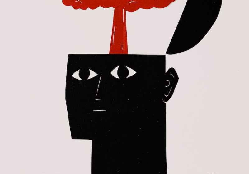 art concept of a person loosing a brain