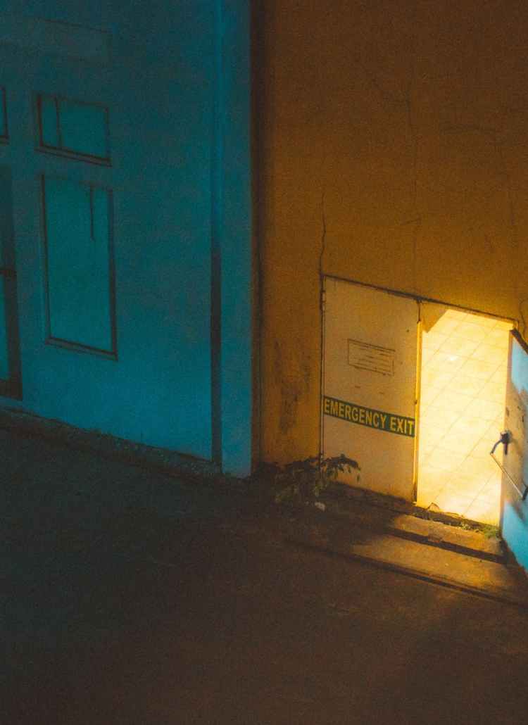 open emergency exit door