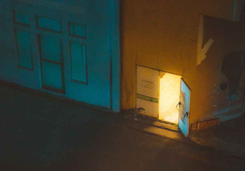 open emergency exit door