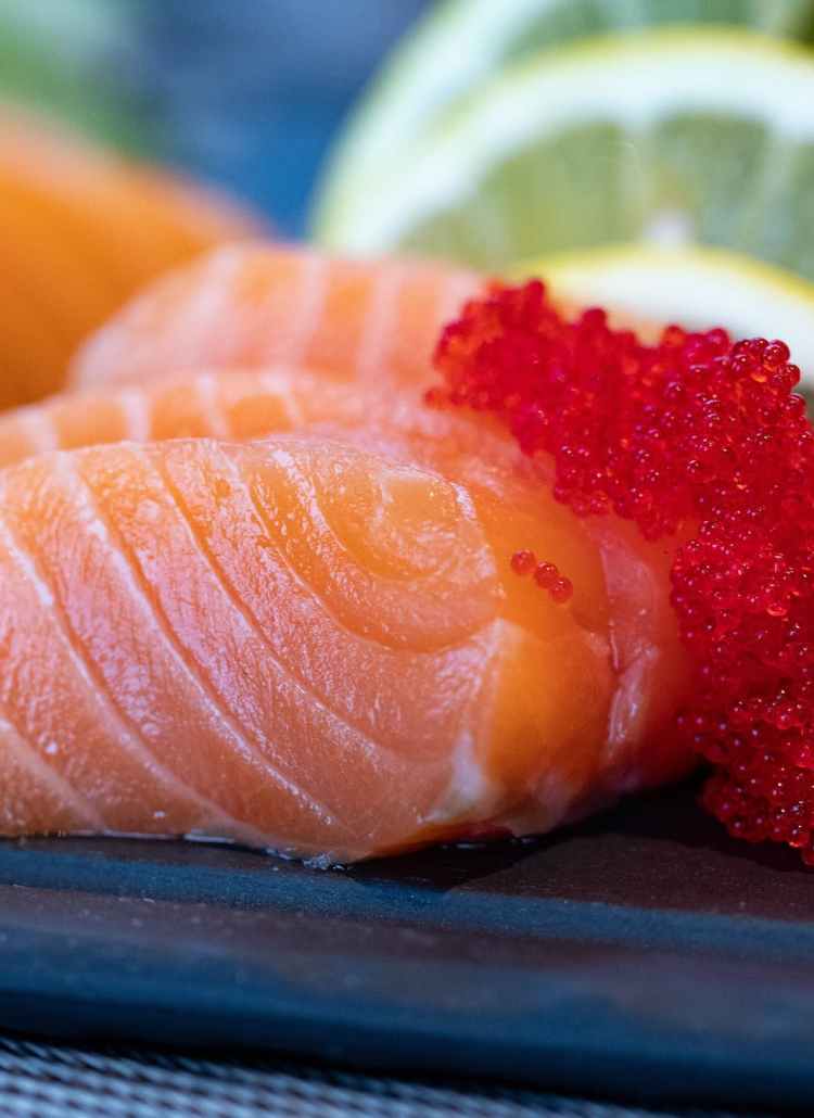 close up photo of sliced salmon