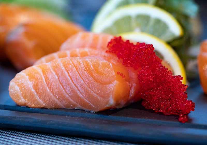 close up photo of sliced salmon