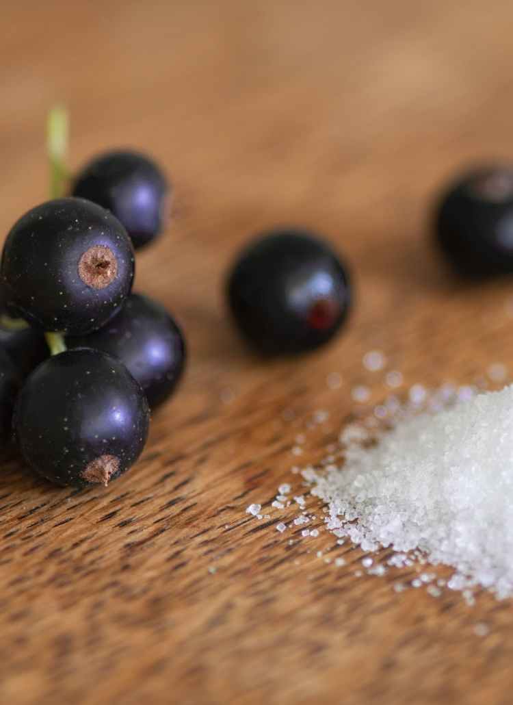 black berries near salt