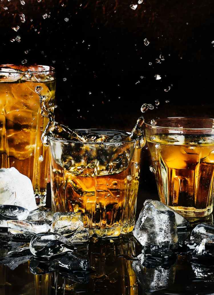 three cocktail drinks