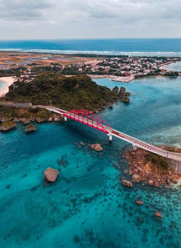 aerial photography of ikei bridge in japan